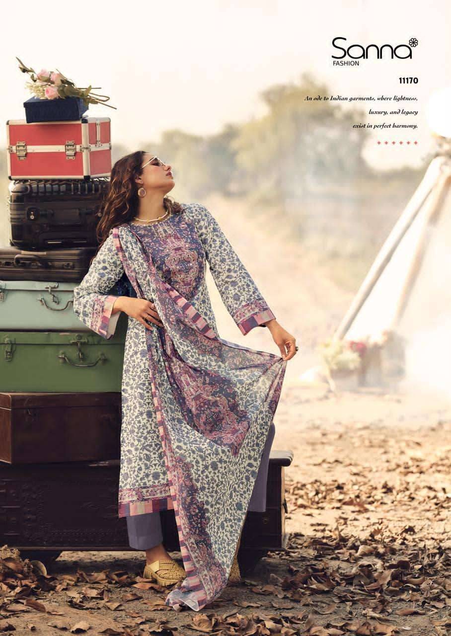 VEIL OF SUMMER By SANNA FASHION 11167 To 11172 Series Stylish Beautiful Colourful PURE COTTON Dresses At Wholesale Price